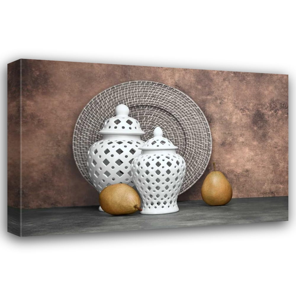 C. Thomas McNemar 24x17 Gallery Wrapped Canvas Wall Art Titled - Ginger Jar and Pears II