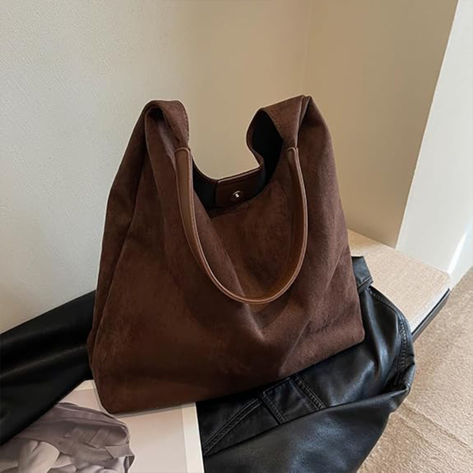 Otqutp 2025 Retro Simple Shoulder Bag Fashion Frosted Large