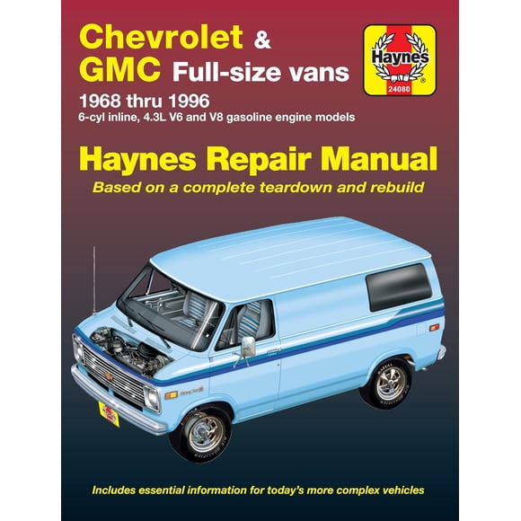 Manual de Reparacion Haynes para GMC Van 1968 a 1996 Camionetas Tamaño Completo