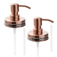 thumbnail image 1 of LEXON Copper Soap Dispenser Lids Stainless Steel Lotion Dispenser Pump Replacement for Mason Jar Bathroom Kitchen Extra Long Tubes Rustproof Pack of 2, 1 of 2
