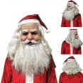 thumbnail image 1 of 2024 Christmas Full Beard Wrinkled Santa Claus Mask with Hat Xmas Party Cosplay Costume Halloween Fancy Dress Props, 1 of 5