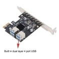 thumbnail image 3 of 4 Puertos Pante de Adaptador de Elevador PCIe, Dual Capa 4 Puerto PCI E 1X A 4 Adaptador de Ranura USB 3.0 USB3.2 Gen1 Tarjeta de Extensor 5 Gbps Alta VelociDad Para Transmisión, 3 of 7