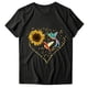 thumbnail image 3 of Puntoco Mujeres Casual Carta Impresión Mangas Cortas O-Cuello Camiseta Suelta Blusa tops Puntoco Puntoco-3551, 3 of 5