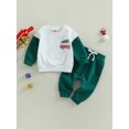 thumbnail image 2 of Seyurigaoka 2 Pcs Infant Baby Boys Girls Christmas Set Cartoon Print Long Sleeve Crew Neck Pullover + Solid Color Elastic Waist Long Pants, 2 of 9
