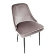 thumbnail image 3 of LumiSource Black Metal, Silver Velvet Marcel Dining Chair - Set of 2, 3 of 8