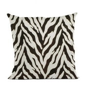 Ebony & Ivory Zebra Zebra Print Velvet Luxury Throw Pillow - 20 x 30 in. Queen Size