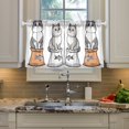 thumbnail image 2 of Yayeee Kitchen Curtains Tier Pair Light Filtering 27"x36" Rod Pocket Short Cafe Window Panel, Gray Cute Chubby Cat, 2 of 7