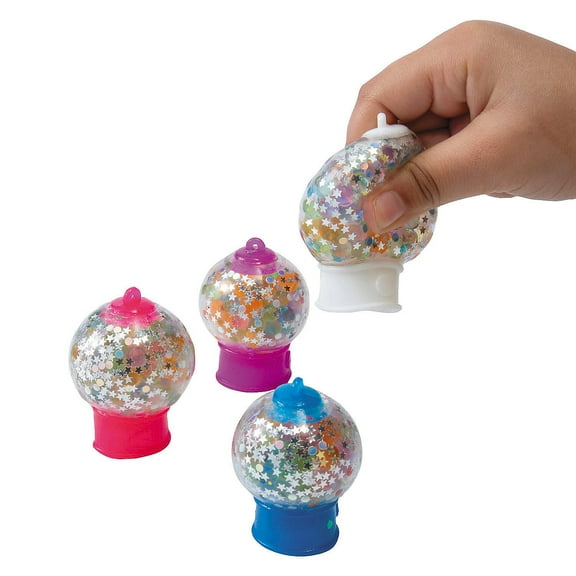 Fun Express 2" Candy Jar Multicolor Rubber Stress Toys - 12 Pieces