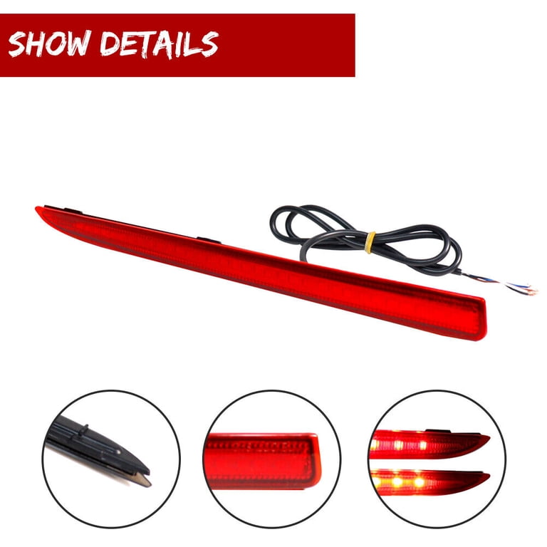 GTINTHEBOX Red LED Rear Bumper Reflector Tail Brake Signal Lights