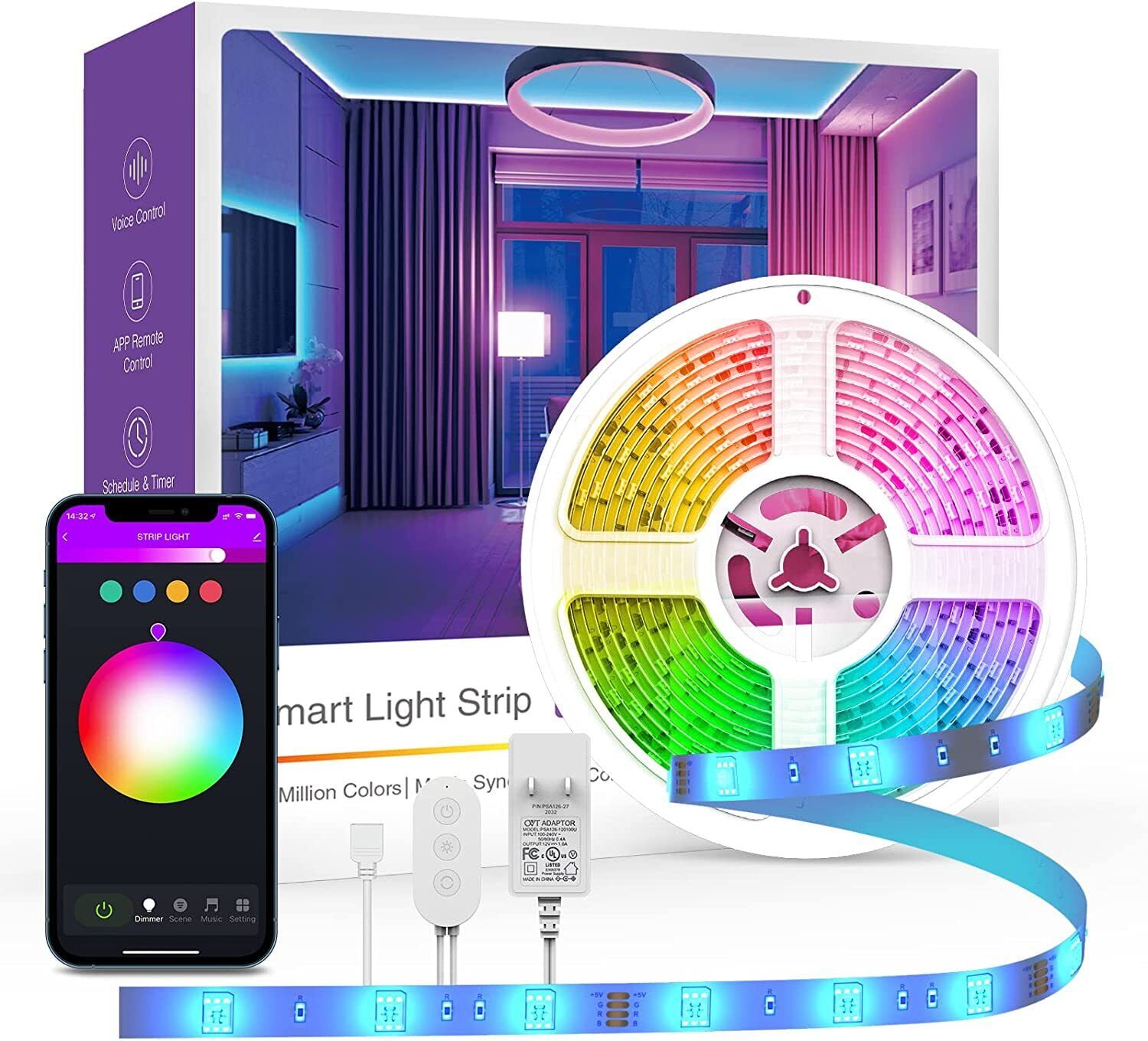 6.6 ft. LED Smart Color Changing Lightstrip Base Kit and 3.3 ft. Extension  with Bluetooth (1-Pack)