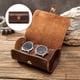 thumbnail image 2 of Estuche de viaje con rollo de reloj, organizador de caja de rollos de reloj para hombre, almacenamiento para el hogar, café Pequeña, 2 of 8