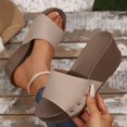 thumbnail image 5 of Dakaela Women's Platform Wedge Sandals Open Toe Slip on Slides Cork Heeled Comfortable Summer Shoes, 5 of 7
