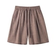 thumbnail image 6 of ZToonmas Men's Linen Style Loose Fit Shorts Elastic Waist Casual Walk Shorts Lightweight Summer 5-Inch Chino Shorts, 6 of 7