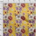 thumbnail image 2 of oneOone Polyester Lycra Yellow Fabric Leaves|Lotus & Rose Floral Craft Projects Decor Fabric Printed By The Yard 56 Inch Wide, 2 of 4