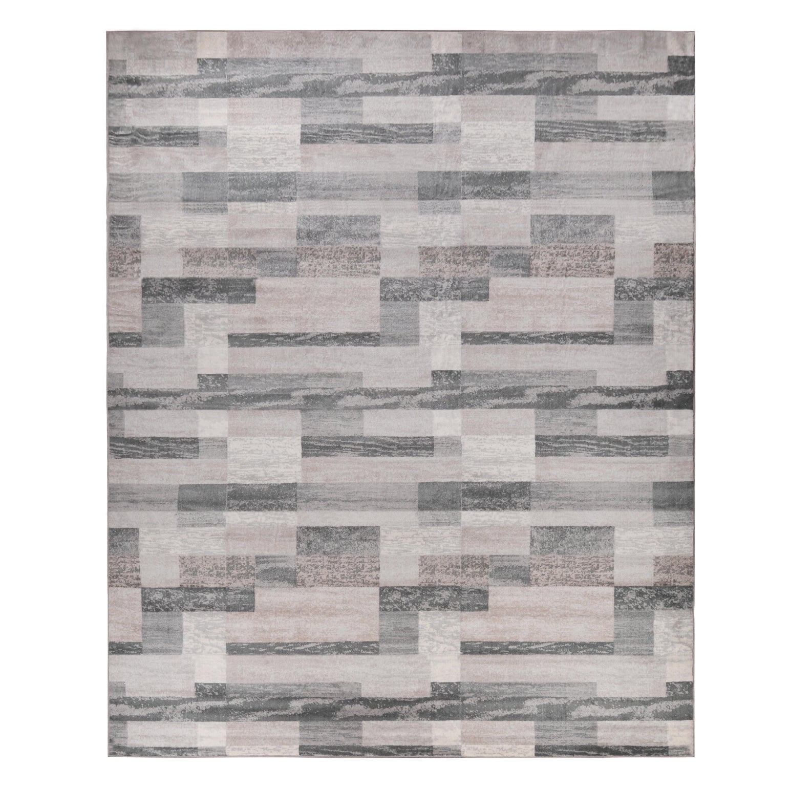 Superior Rockwood Geometric Blocks Washable Indoor Area Rug, 12' x 15', Beige