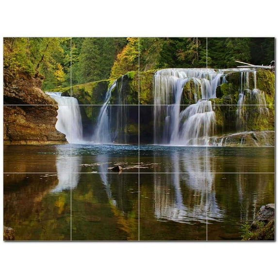 Waterfall Photo Ceramic Tile Mural Kitchen Backsplash Bathroom Shower 406142-XL43