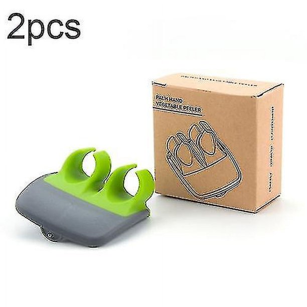 Pelador de frutas con dos dedos, cepillo de mano antipelado para melón, cuchillo pelador de acero inoxidable para cocina (verde), 2 uds.