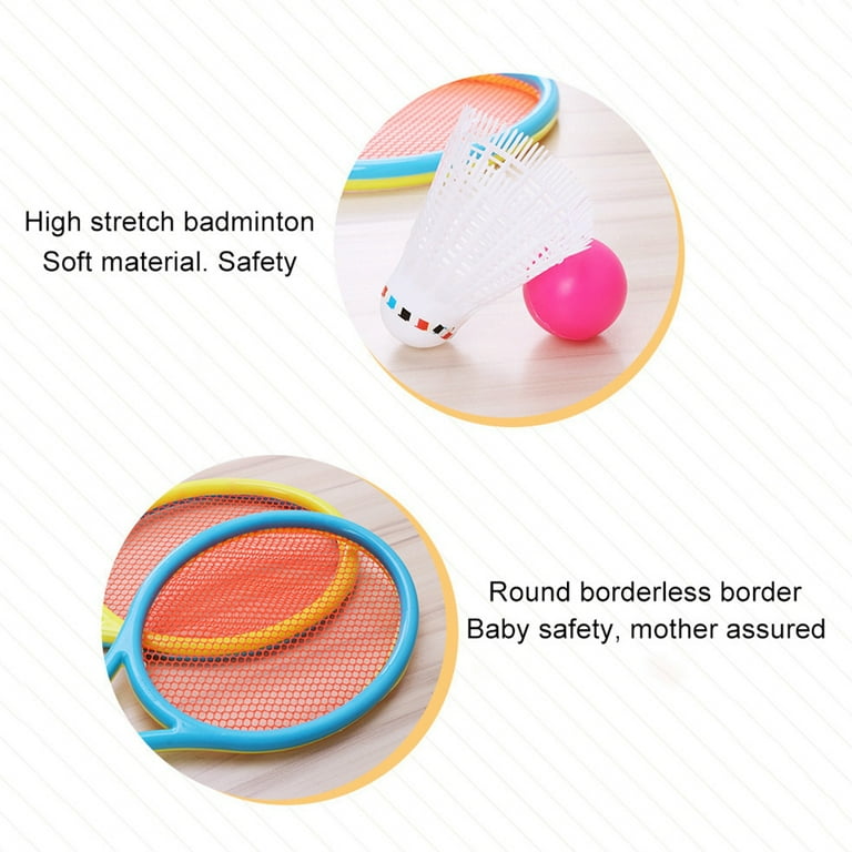Aoreun Kinderbadmintonset voor kinderen, tennisracket met 4 zachte