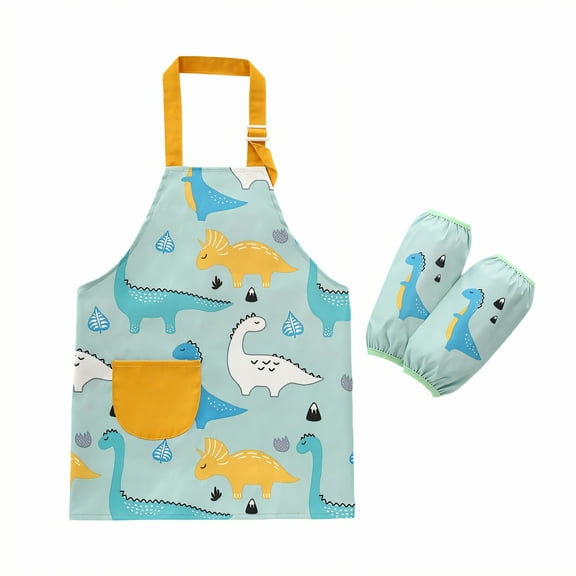 AUQ Kids Apron,Polyester Mesh Fabric Kids Aprons for Cooking,Two-Sided Coating Toddler Apron,S