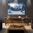 thumbnail image 4 of HFDF Canvas Wall Art Winter Mountain Snow Covered Trees Pictures Modern Wall Decor Gallery Canvas Wraps Giclee Print Stretched and Ready to Hang 20x16inch Framed, 4 of 6