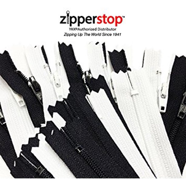 ZipperStop Wholesale 50pcs Black 25 & White 25 YKKÂ® 3 Nylon Coil