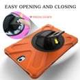 thumbnail image 4 of XYX Case for Samsung Galaxy Tab S3 9.7 inch SM-T820/SM-T825 with 360 Degree Rotating, Hand Strap, Shoulder Strap, Orange, 4 of 7
