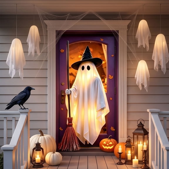 Halloween Door Curtain Decorations, 71" x 35" Door Cover | Door Curtain for Doorways, Entrances, Haunted Houses, and Halloween Parties, #01
