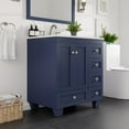 thumbnail image 3 of Eviva Acclaim 30 inch Blue Transitional Bathroom Vanity with White Carrara Quartz Countertop and Undermount Porcelain Sink, 3 of 8