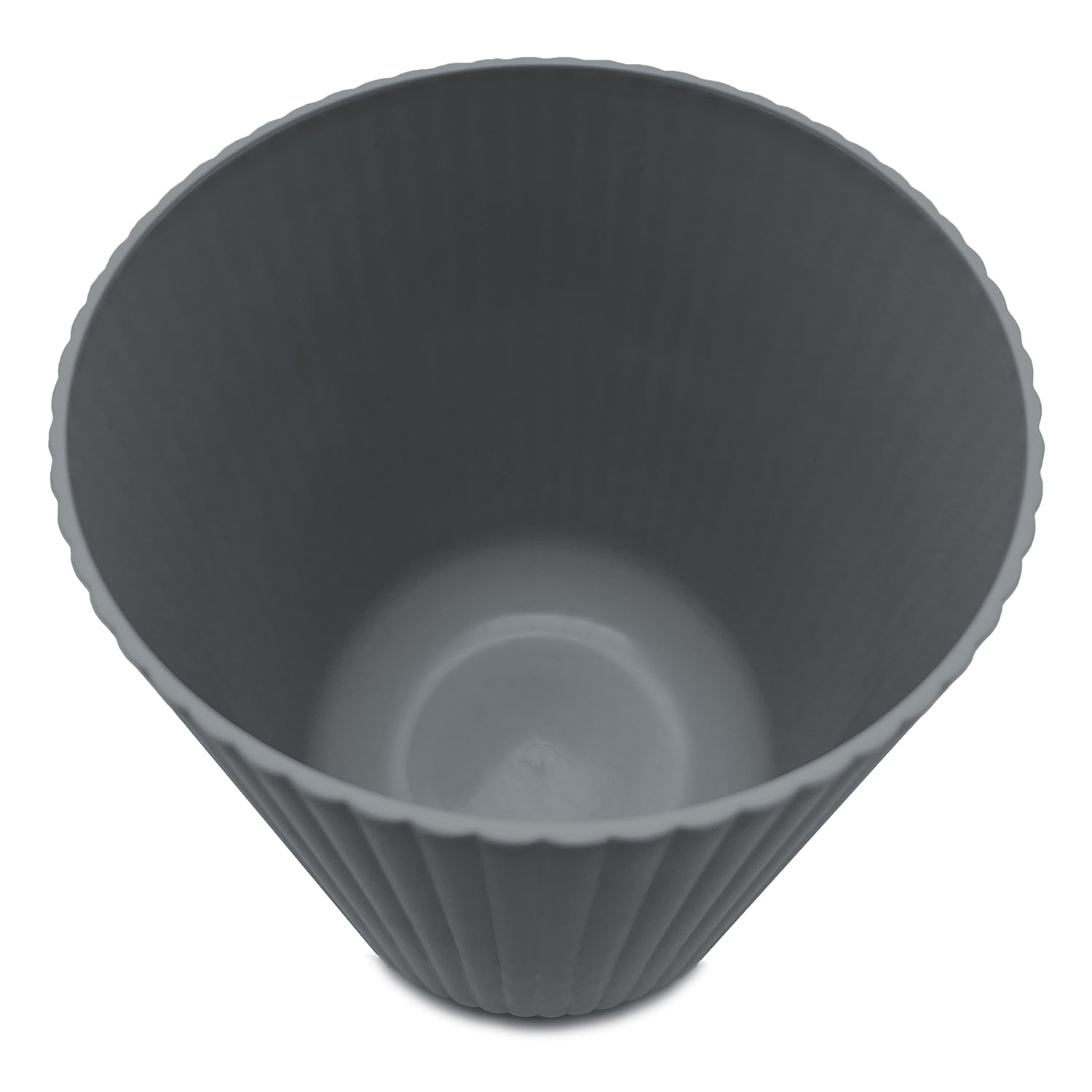 (3 pack) Mainstays 1.64 Gallon Plastic Ribbed Trash Can, Grey