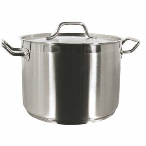 32 qt stock pot w/lid stainless steel commercial grade