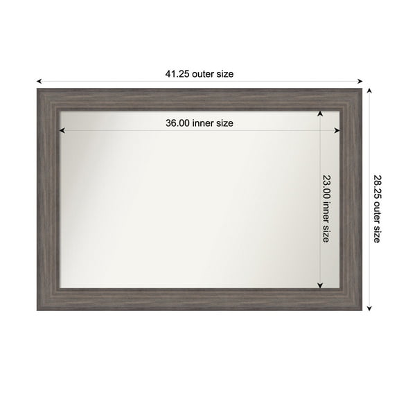 Amanti Art Custom Wall and Bathroom Mirror (28.25 x 41.25 in.), Country Barnwood Frame