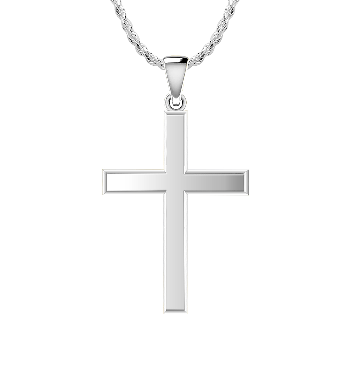 US Jewels Men's 14k White Gold 26mm 