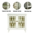 thumbnail image 4 of Gzxs Vintage Wooden Storage Sideboard, Display Cabinet with Glass Doors in Antique White, 32"L x 15.7"W x 30"H, 4 of 9