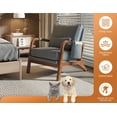 thumbnail image 6 of Kslysuty Mid Century Modern Chair, Upholstered Lounge Arm Chair with Solid Wood Frame, Comfy Accent Chair for Living Room, Bedroom, Reading, Reception, Dark Grey, 6 of 6