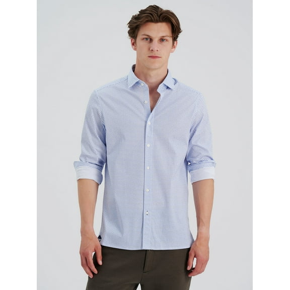 Nice Stuff Men’s Slim Fit Stretch Button-Down Shirt Long Sleeve