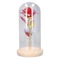 thumbnail image 3 of Light Rose Glass Cover, Light Up Rose Glass Colorful Gold Artificial Romantic  For Anniversary Red, 3 of 8