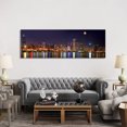 thumbnail image 2 of AatoeaX "Chicago Cubs Pride Lighting Across Downtown Skyline II, Chicago, Illinois, USA" Images Canvas Print Modern Wall Art Canvas Poster – Aesthetic Print Decor ,16"x16",Black Frame, 2 of 5