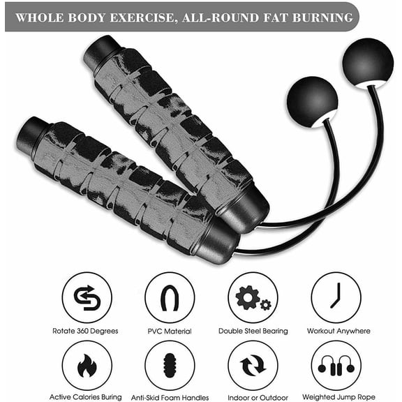 Weighted Cordless Jump Rope Portable Skipping Rope Adjustable Outdoor Fitness