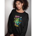 thumbnail image 2 of Alien Eating Pizza Design Sweatshirt Women -Image by Shutterstock, Female Large, 2 of 4