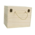 thumbnail image 2 of Caja de caja de botella de vino de madera con tapa y mango, sostén rústico portátil 6 botellas Botellas Botellas para el vino de naufragia de la casa, 2 of 8