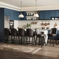thumbnail image 3 of AFO 26" Upholstered Swivel Counter Height Bar Stools Set of 4, Modern Faux Leather Bar Chairs with Solid Wood Frame, Suitable for 35"-39" Table, For Kitchen Island Dining Room Pub Restaurant, Black, 3 of 12