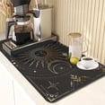 thumbnail image 6 of Coffee Mat for Countertops, Black Gold Sun Moon Boho Dish Drying Mat 2 Pcs for Kitchen Coffee Bar Accessories, Fit Under Coffee Maker Espresso Machine Dish Rack Hide Stain Rubber 12x19in, 6 of 6