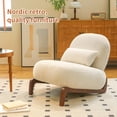 thumbnail image 2 of Leumius Accent Chair with Solid Wood Legs and Soft fabric Cushion, Cozy Bedroom Chair, Comfy Armless Reading Chair for Apartment Waiting Room Balcony White, 2 of 7