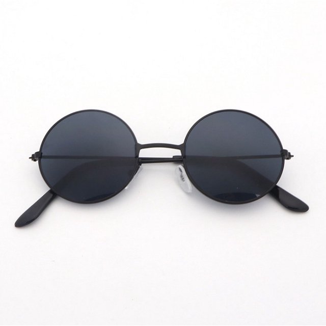 Espejo plano redondo retro artístico, gafas de pato amarillo pequeño con ácido hialurónico, gafas de juguete para gato de la suerte