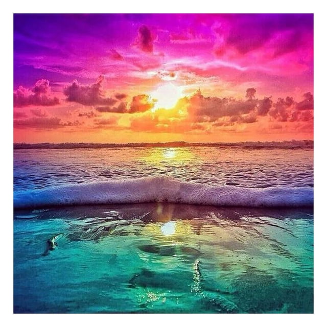 Cuadros Decorativos Pintura al óleo por números imagen DIY dibujo océano puesta de sol pintura acrílica decoración arte Ehuebsd Nuevos Originales