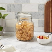 Mason Craft & More Airtight Large Glass Clamp Jar with Lid, Clear Mason Jar Storage Canister, 2.5 Liter (84.5oz)