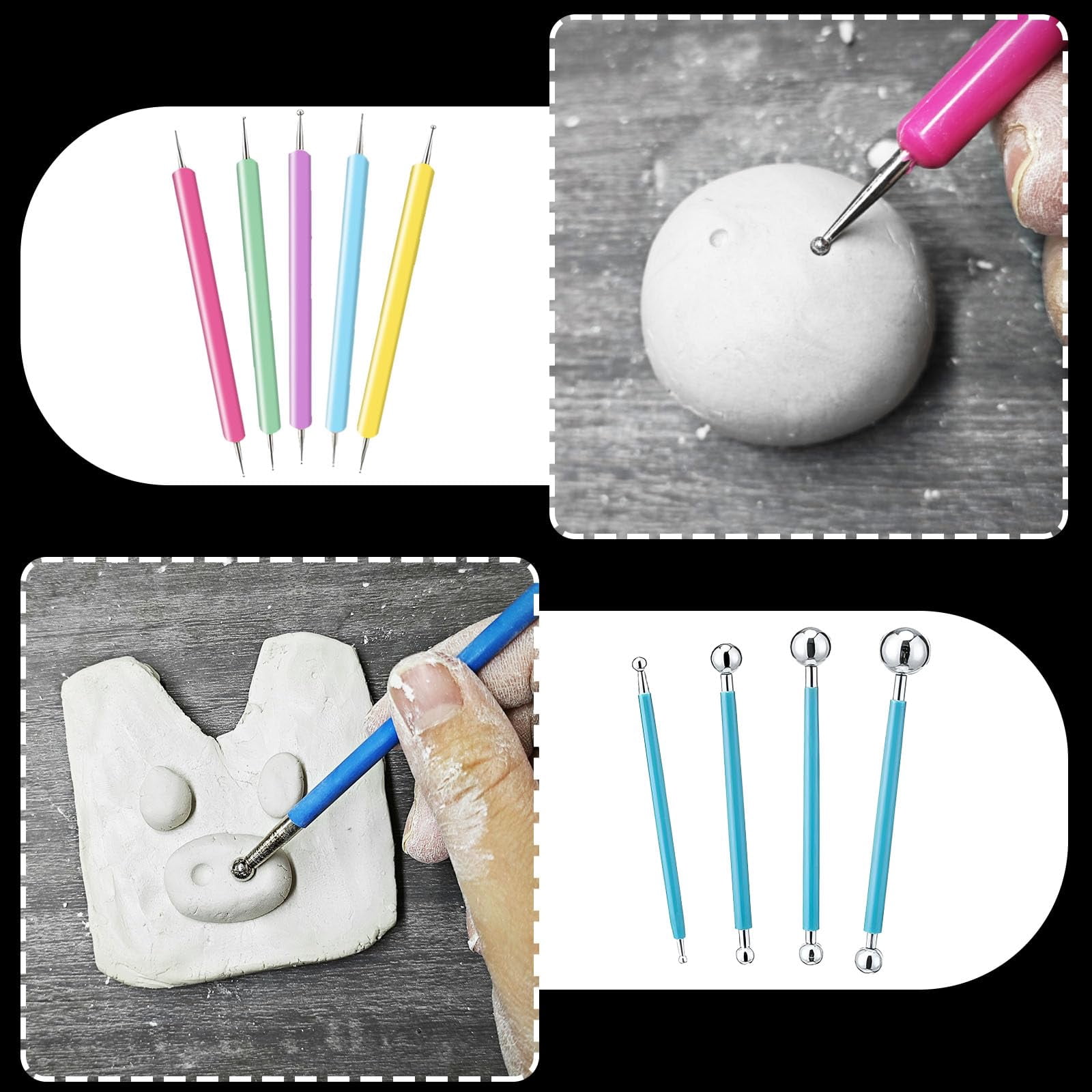 100ml Air Dry Clay Glaze And 29pcs Tools Kit  Gloss Varnish Protects From Surface Wear Pottery Can Be For Stippling Carving Molding Shaping Crafts(gloss)
