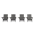 thumbnail image 2 of BizChair Adirondack Chair with Cup Holder, Weather Resistant HDPE Adirondack Chair in Gray, Set of 4, 2 of 12
