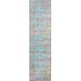 thumbnail image 3 of Unique Loom Carlotta Austin Rug Blue/Burgundy 2' 7" x 9' 10" Runner Abstract Bohemian Perfect For Bathroom Hallway Mud Room Laundry Room, 3 of 7