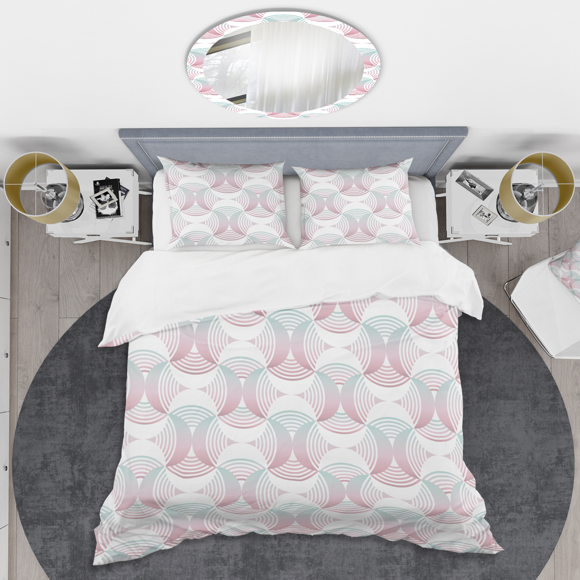 Designart 'Retro Geometrical Abstract Pattern I' Mid-Century Modern Duvet Cover Set